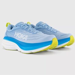 COPY - Hoka Sky Blue Running Shoes with Yellow Accents